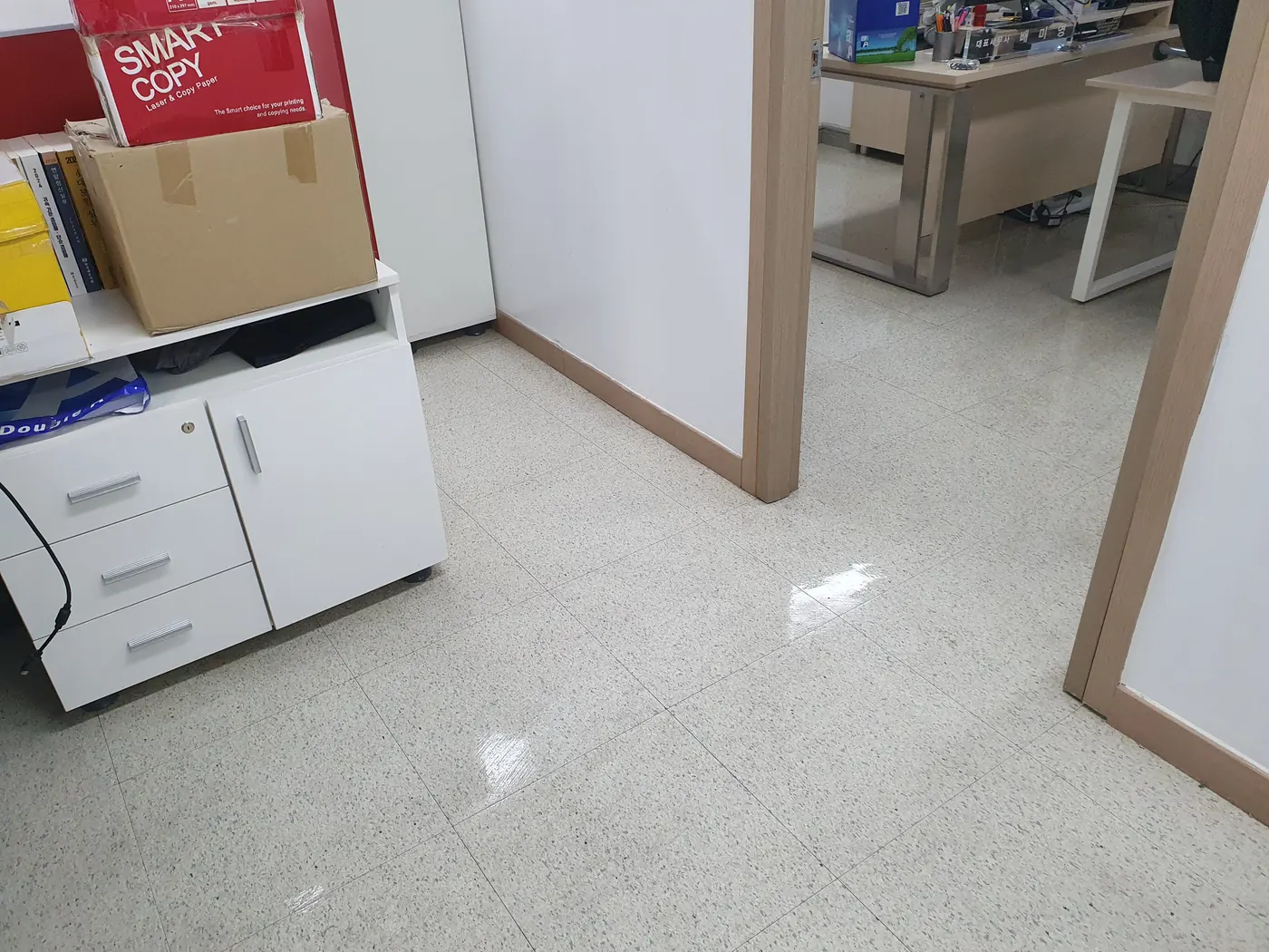 정선군 사무실청소 시공 현장 — 작업 완료 상태