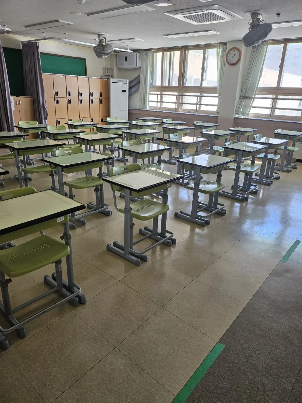 노곡면 학교청소 시공 현장 — 교실 마감