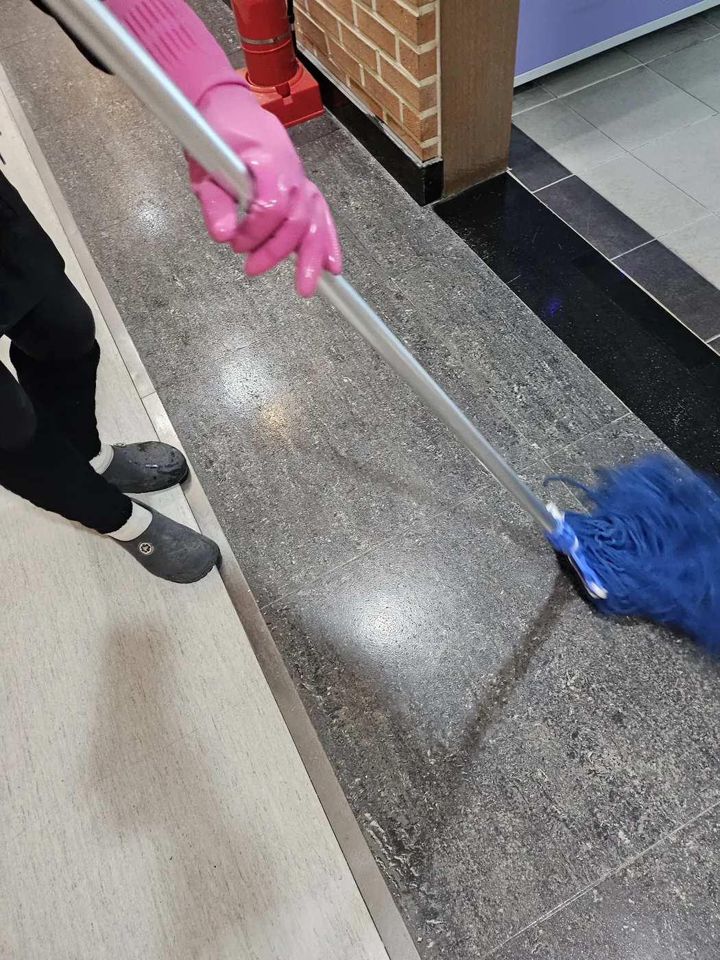 세정 진행 — 정선군 학교청소 현장